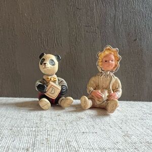 Vintage Poliwogg Panda & Child Miniatures